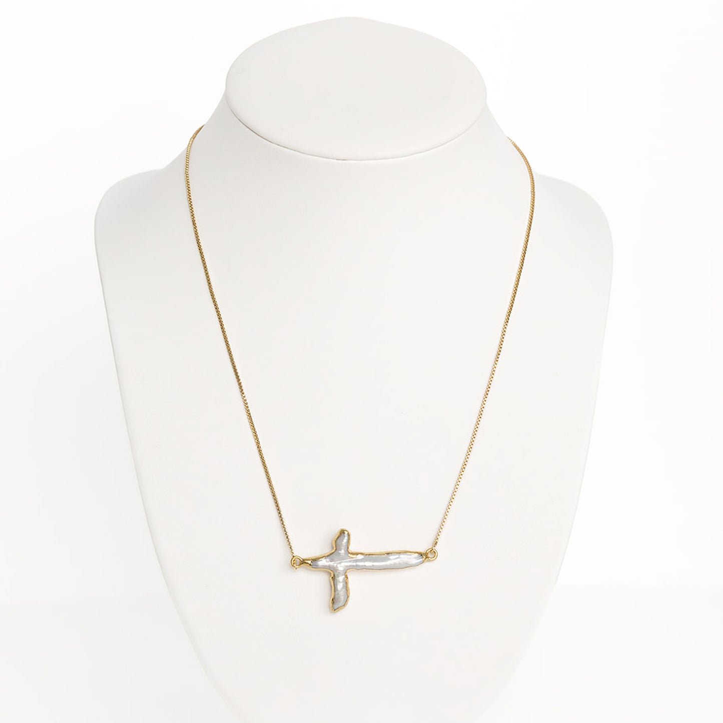 Slip Necklace Freshwater Pearl Cross