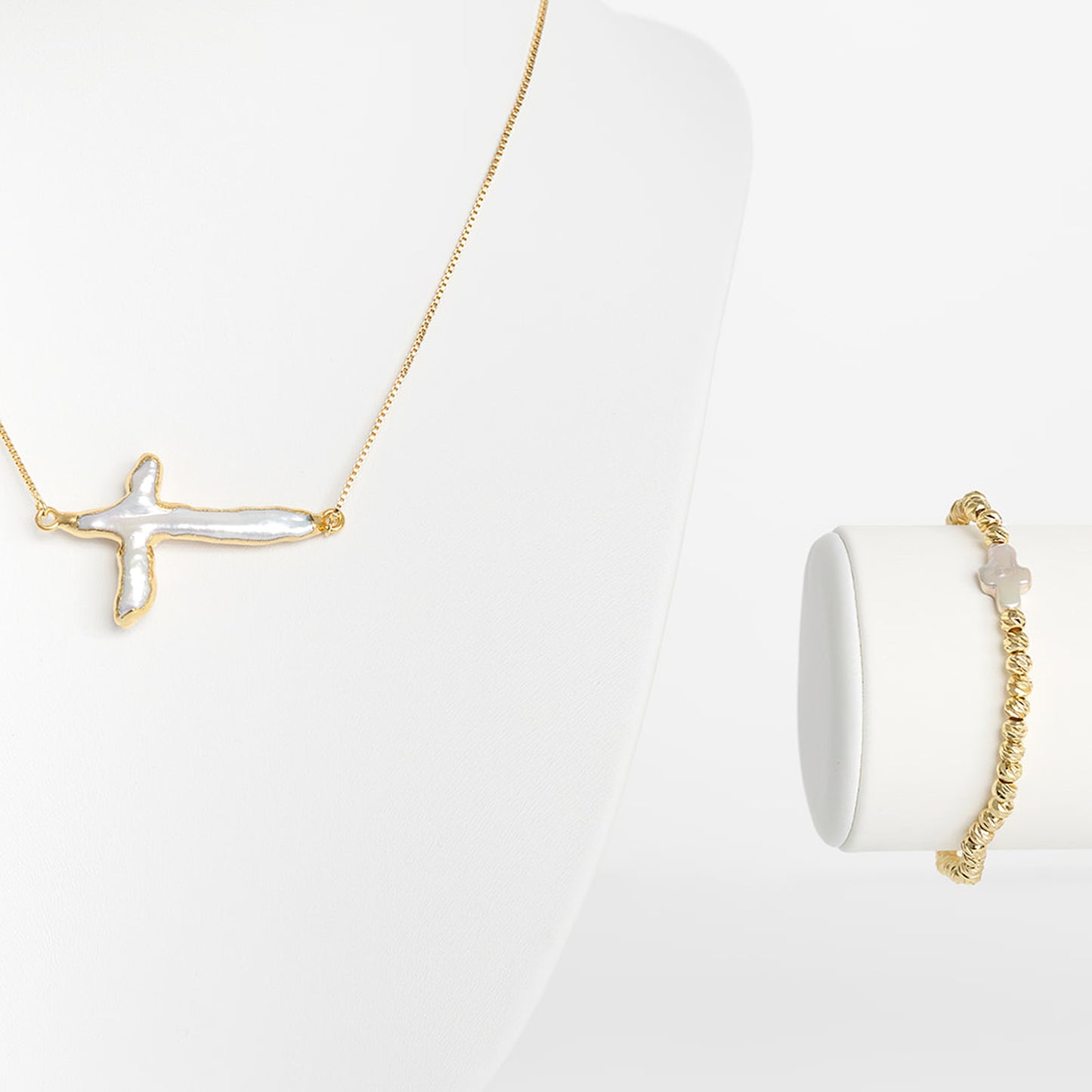 Beam Stretch Cross Bracelet