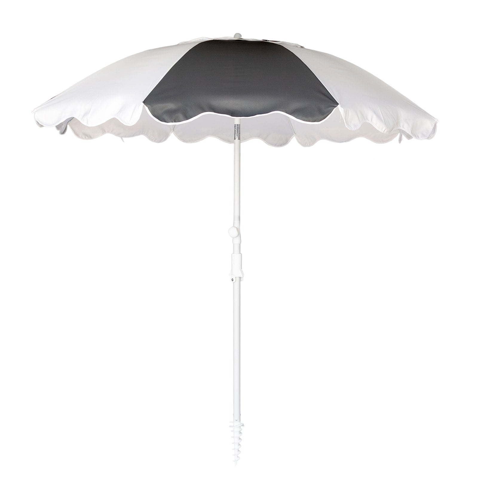 black and white floral patio umbrella Vivienne Floral Beach Umbrella