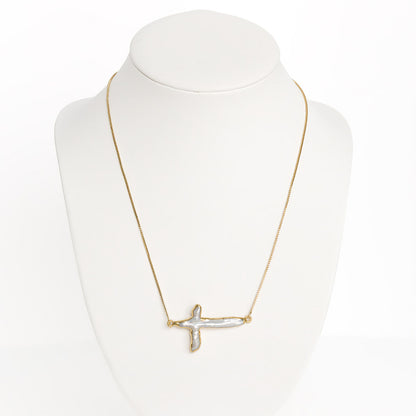 Slip Necklace Freshwater Pearl Cross